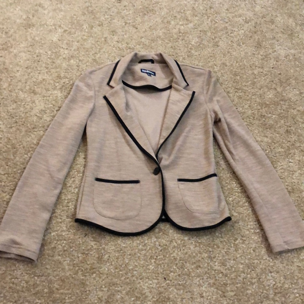 Tan blazer with black trim. NWOT